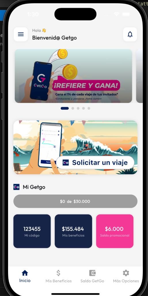 GetGo App Mobile UI